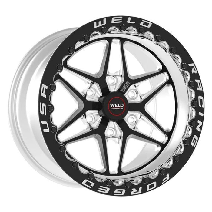 Weld S81 17x11 / 5x115 BP / 6.2in BS Black Wheel (High Pad) - Black Single Beadlock MT