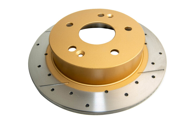 DBA 97-03 Honda Accord 3.0L Rear Drilled & Slotted Rotor (w/Gold Hat)