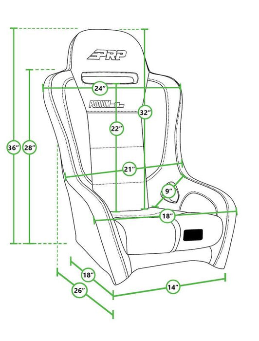 PRP Shreddy Edition Podium Suspension Seat - Cracked/Black