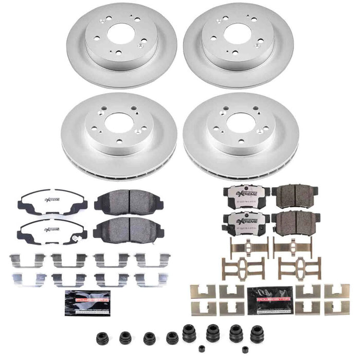 Power Stop 06-11 Honda Civic Front and Rear Z26 Coated Brake Kit