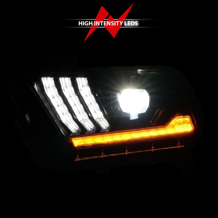 ANZO 10-14 Ford Mustang LED Projector Headlights w/Sequential Light Tube (NON HID Compatible)