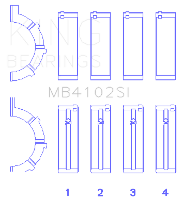 King Engine Bearings Chrysler 226 (3.7L) (Size +0.25mm) Main Bearing Set