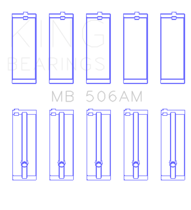 King Engine Bearings Toyota 22R (Size +0.75mm) Main Bearing Set