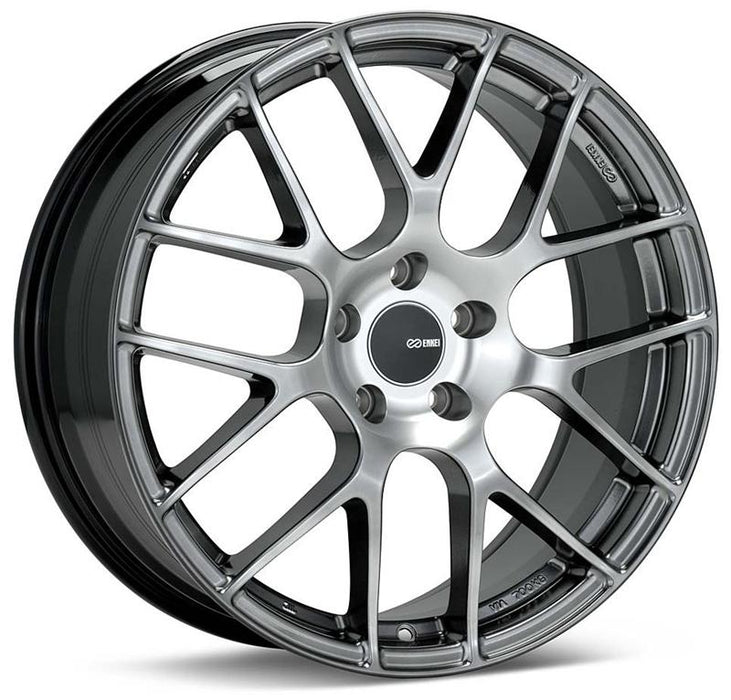 Enkei Raijin 19x8 42mm Inset 5x120 Bolt Pattern 72.6 Hub Bore Hyper Silver Wheel