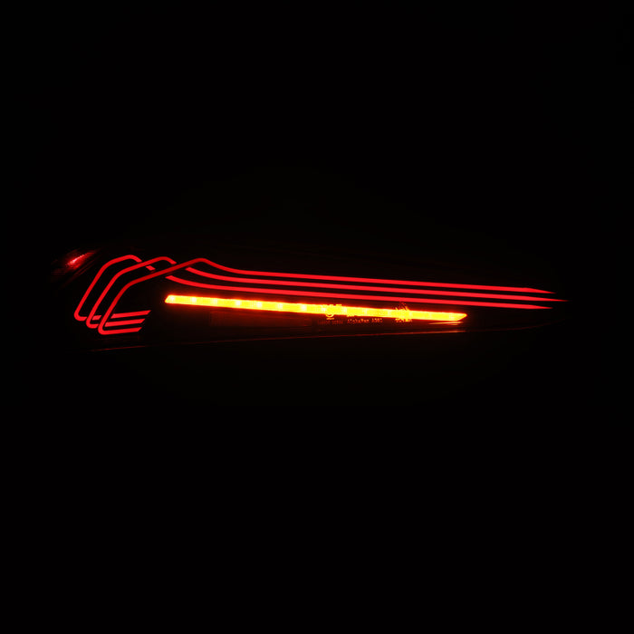 AlphaRex 20-24 Toyota Supra LUXX-Series Laser Style LED Tail Lights Black-Red