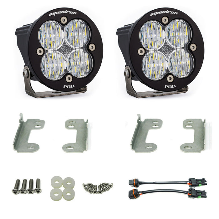 Baja Designs 07-09 Wrangler JK w/OE Bumper Squadron R Pro Fog Pocket Kit - Clear