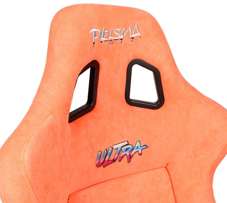 NRG FRP Bucket Seat ULTRA Edition W/ Grey Pearlized Back / Peach Microfiber Material - Large