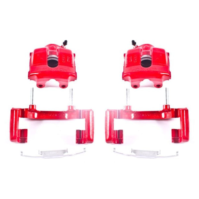 Power Stop 01-05 BMW 320i Front Red Calipers w/Brackets - Pair