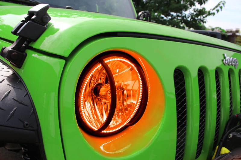 Oracle 07-17 Jeep Wrangler Surface Mount LED Headlight Halo Kit - Amber