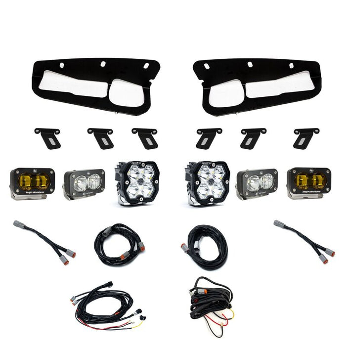 Baja Designs 21-25 Ford Bronco Squadron 2.0 Sport (Spot) & S2 Sport D/C Clr / S2 SAE Ambr Steel Bmpr