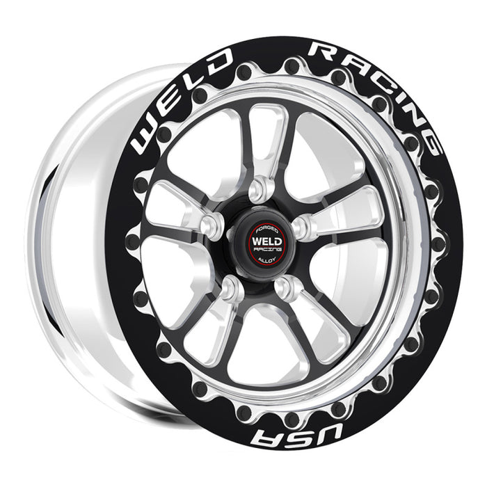 Weld S70 RT-S 17x10.5in / 5x120 BP / 7.7in. BS - Black Center - Polished Shell Wheel