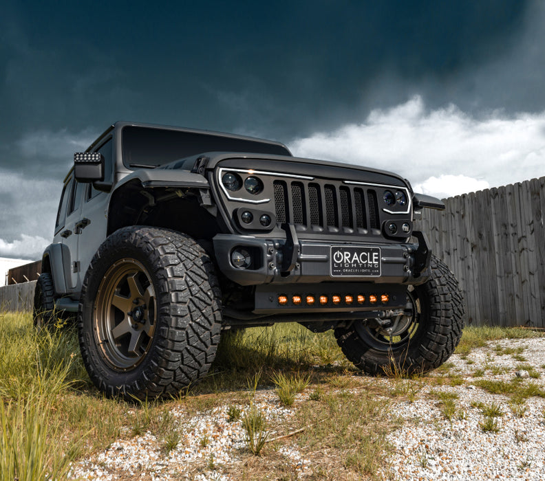 ORACLE Lighting 18-22 Jeep Wrangler JL Skid Plate w/ Integr LED Emitters - Amber