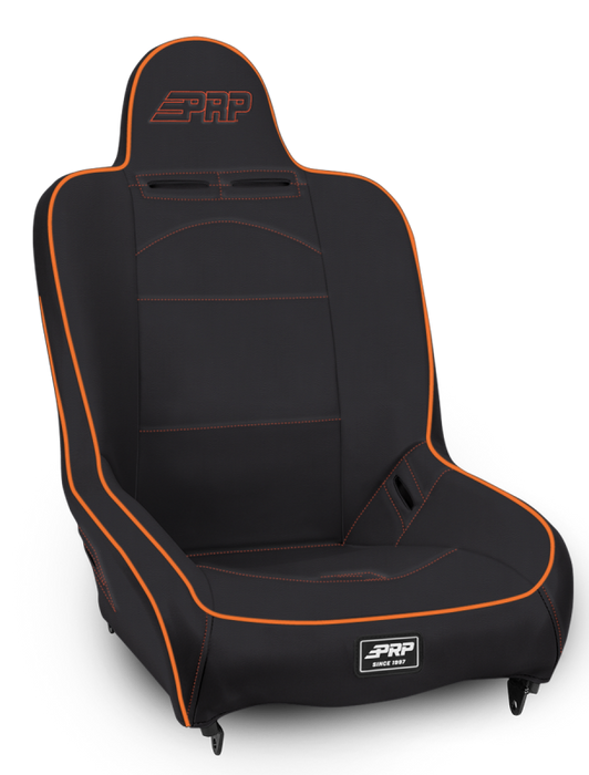 PRP Premier High Back Suspension Seat- Black/Orange Vinyl