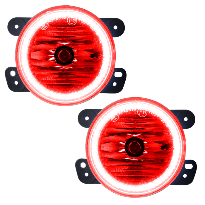 Oracle 07-17 Jeep Wrangler LED Fog Light Halo Kit - Red