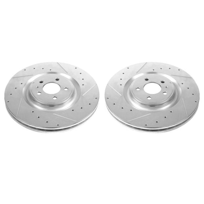 Power Stop 13-14 Ford Mustang Front Drilled & Slotted Rotor - Pair