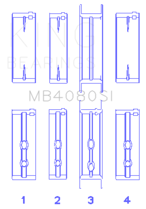 King Engine Bearings GMC 2.8L/3.4L V6 173Ci/207Ci (Size +1.0mm) Main Bearing Set