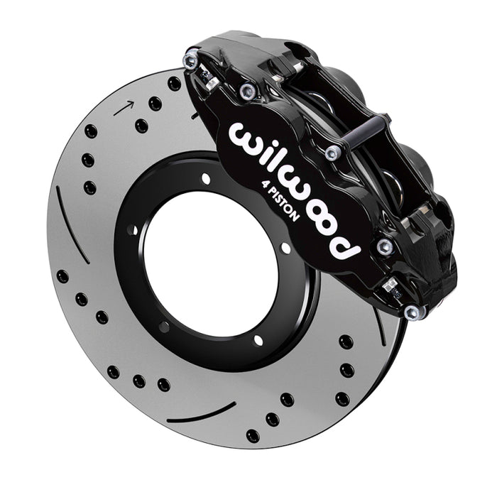Wilwood kit front FNSL4R PORS 911 1984- 89 3.5 MT 11.10X.95 rotor SRP black W/LINES