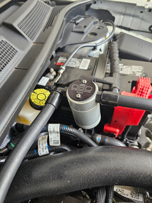 J&L 23-25 Ford Ecoboost 2.0 Oil Separator PCV Side - Clear Anodized