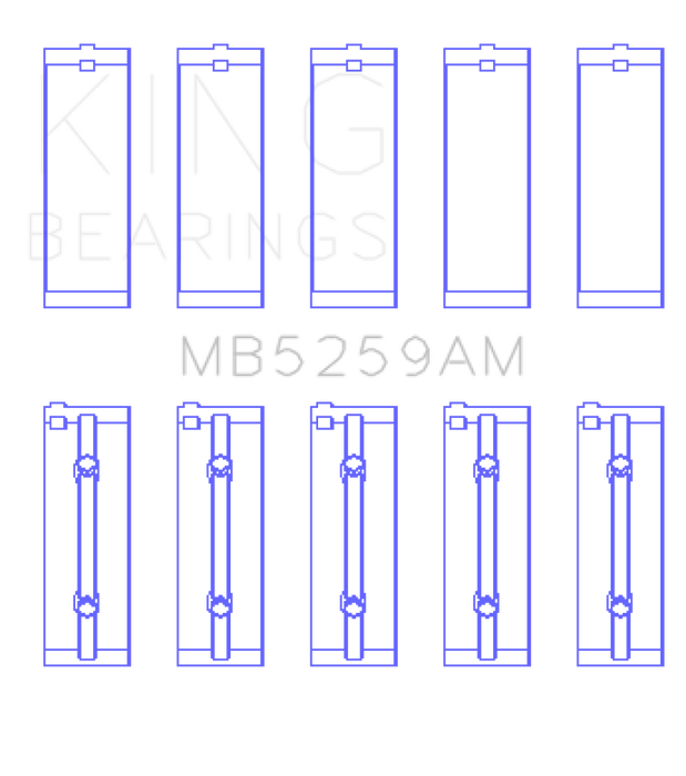 King Engine Bearings Honda B18A1 (Size +0.25mm) Main Bearing Set
