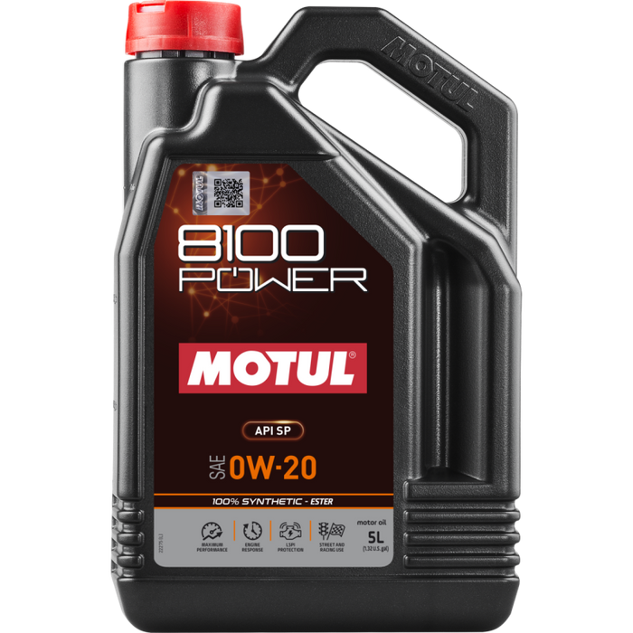 Motul 5L 8100 Power 0W20 Full Synthetic Engine Oil