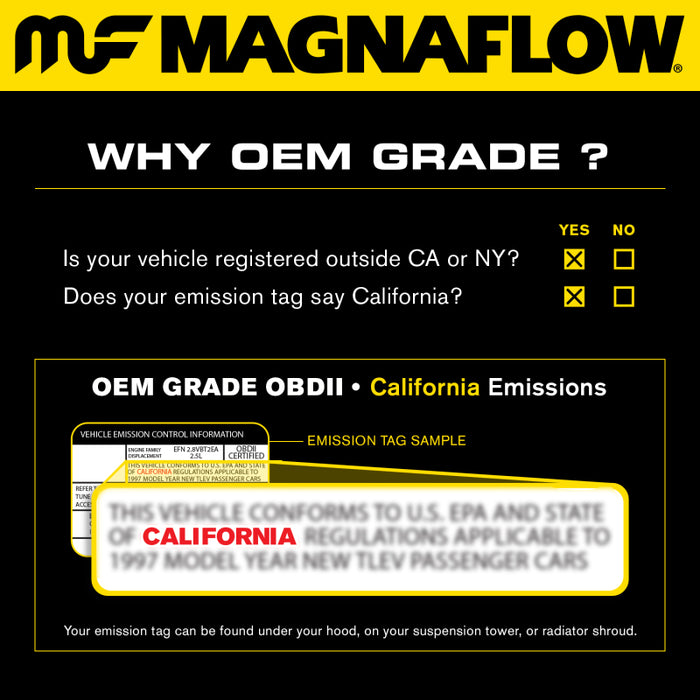 MagnaFlow Conv Univ 2.25in Inlet/Outlet Center/Center Round 11in Body L x 5.125in W x 15in Overall L