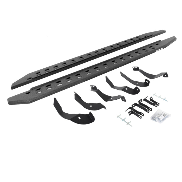 Go Rhino 15-19 GMC Sierra 2500/3500HD CC Dsl RB20 Slim Running Boards Kit (w/Brackets) - Bedliner Ct