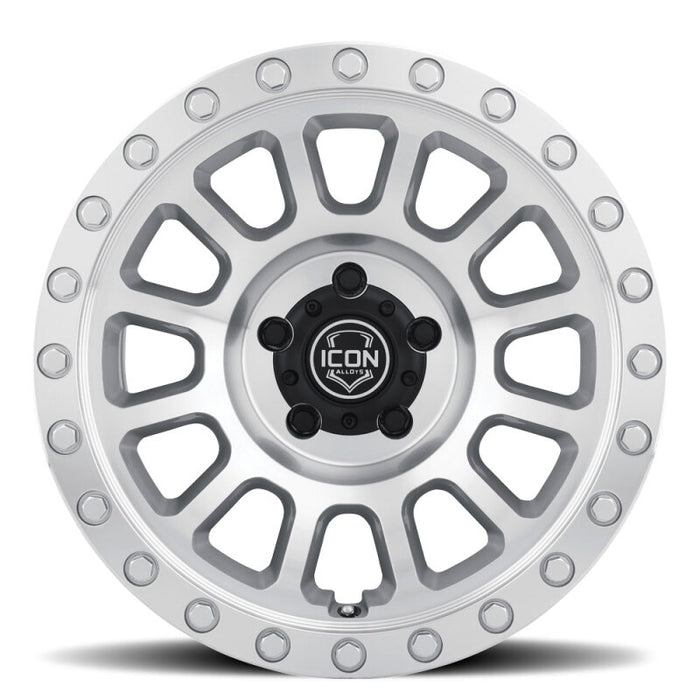ICON Hulse 18x9 5x5 -12mm Offset 4.5in BS Silver Machined