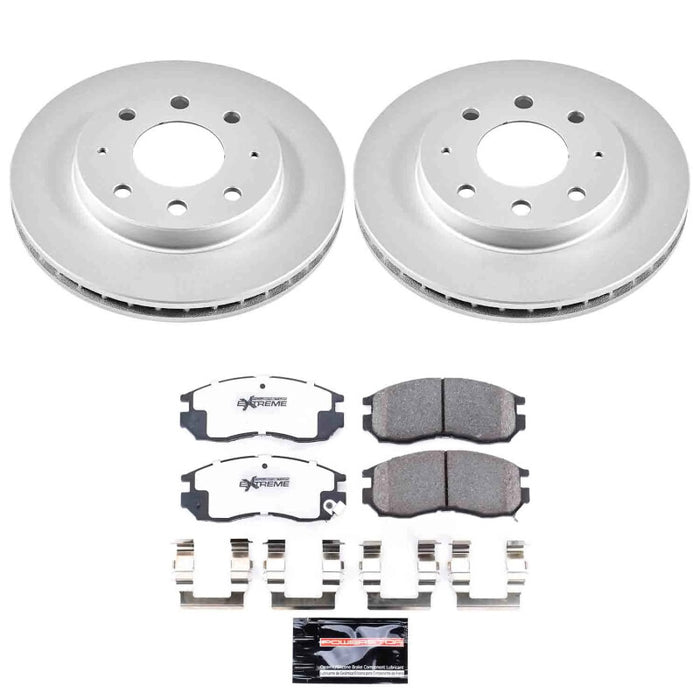 Power Stop 93-95 Eagle Summit Front Z26 Coated Brake Kit