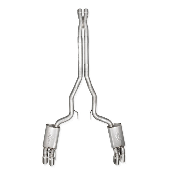 Stainless Works 2024 Mustang GT Catback Quad Tips Legend Sound X-Pipe Factory Connect Exhaust