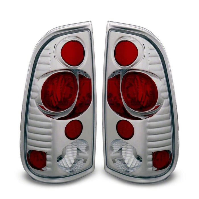 Raxiom 97-03 Ford F-150 Styleside Axial Series Version 2 Tail Lights- Chrome - Red/Clear Lens