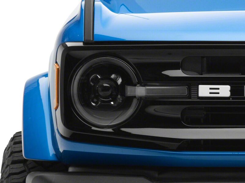Raxiom 21-26 Ford Bronco LED Halo Headlights with White Backlight- Black Housing- Clear Lens