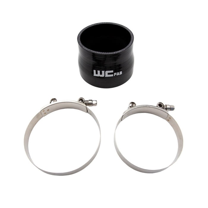 Wehrli 3.5in x 4in ID Straight Reducer x 3in Long Silicone Boot & Clamp Kit
