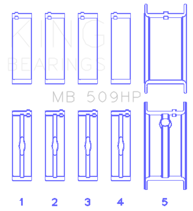 King Engine Bearings Chevrolet 400 V8 (Size STDX) Main Bearing Set