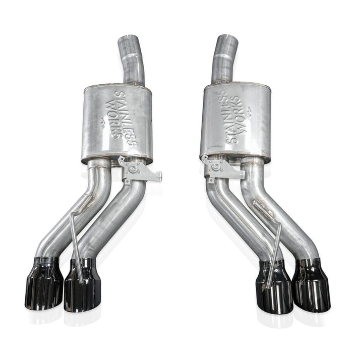 Stainless Works 22-25 Cadillac CT5-V Blackwing Axle Back Exhaust - Black Chrome Tips