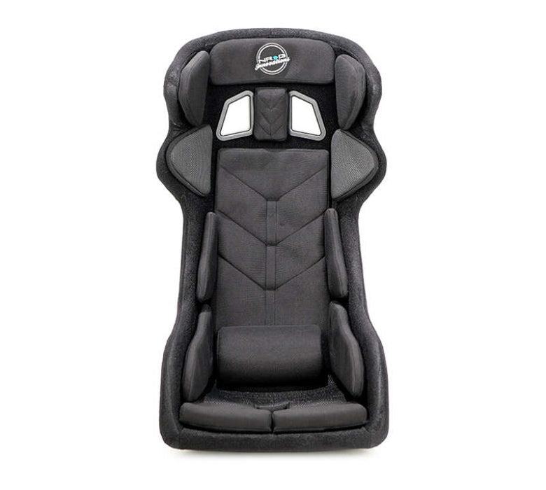 NRG FIA Competition Seat w/ Head Containment & Comp Fabric FIA Velcro Paddings - Thin Cushion (Blk)