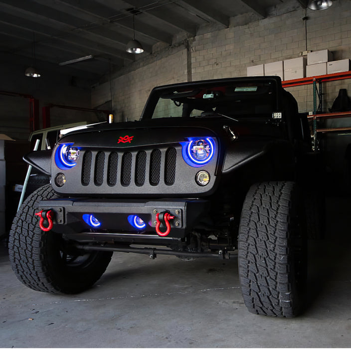 Oracle 07-17 Jeep Wrangler LED Fog Light Halo Kit - Blue