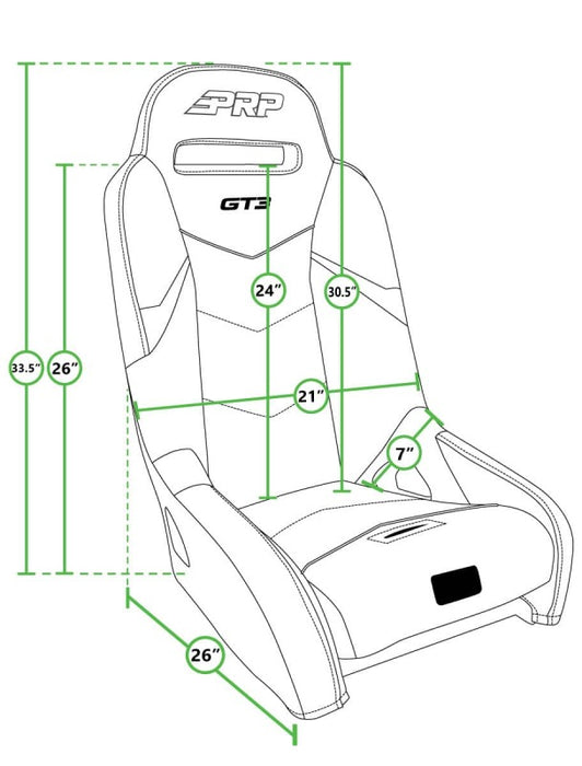 PRP Honda Talon GT3 Suspension Seats Kit (Pair) - Black & Gray