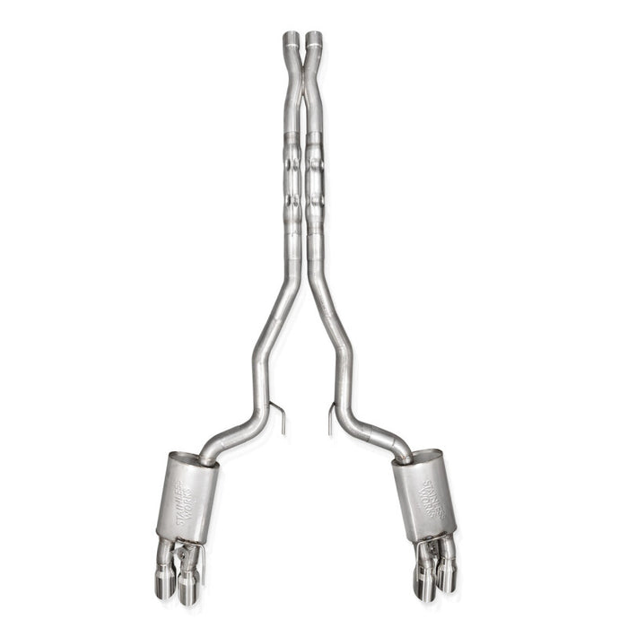 Stainless Works 2024 Mustang GT Catback Quad Tips Legend Sound X-Pipe Factory Connect Exhaust