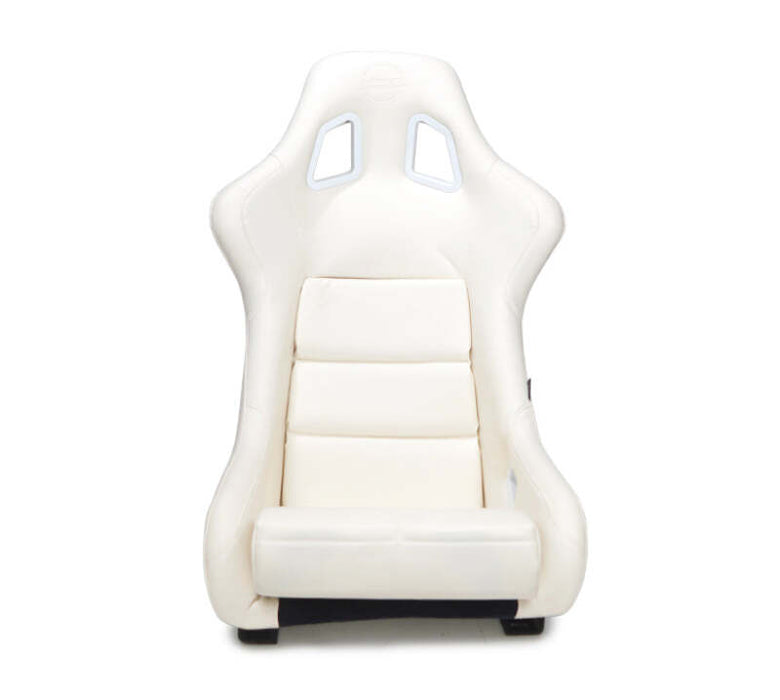 NRG FRP Bucket Seat White Vinyl Material (Large)