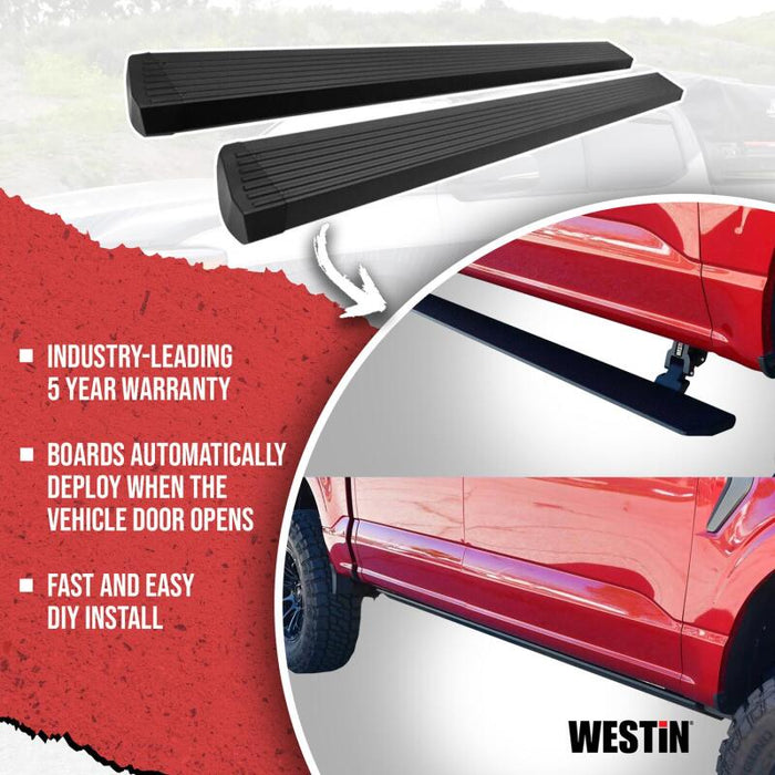 Westin 19-26 Chevrolet Silverado/Sierra 1500 Double Cab Pro-e Electric Running Boards - Textured BLK