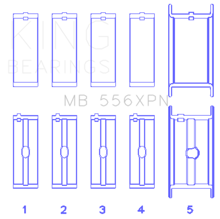 King Engine Bearings Chevrolet 369-502 Gen IV/ V/ VI - (Size .010) Main Bearing Set