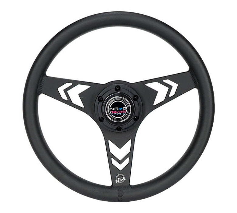 NRG Aluminum Steering Wheel 330mm - Arow Cutout - Ergonomic Grip - Anadized Black
