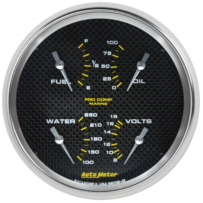 Autometer Marine Carbon Fiber 5in Gauge - 100PSI