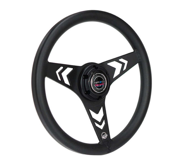 NRG Aluminum Steering Wheel 330mm - Arow Cutout - Ergonomic Grip - Anadized Black