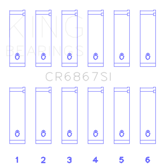 King Engine Bearings Chrysler 215 Cid/241 Cid 24V (Size +0.50mm) Connecting Rod Bearing Set