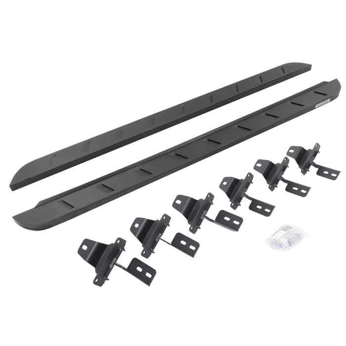 Go Rhino 18-22 Jeep Wrangler JLU 4DR RB10 Slim Running Boards Kit (Incl. Brackets) - Tex. Blk