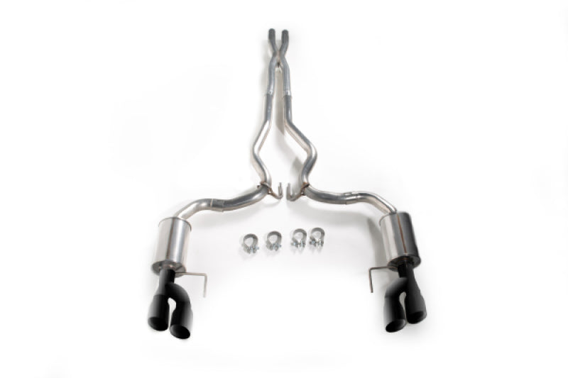 Roush 18-23 Mustang 5.0L V8 Black Tip Cat Back Exhaust Kit (Quad Tip Non-Active)