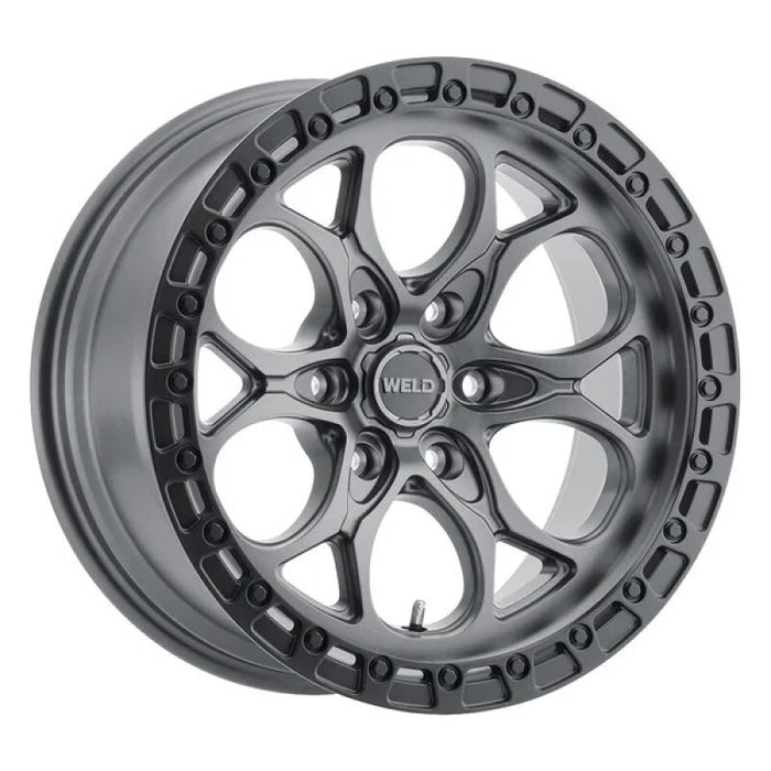Weld Ledge 6 18x9 / 6x135 / ET -12 / BS 4.51 - Satin Gunmetal w/ Satin Black Ring Wheel