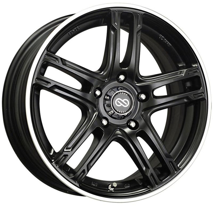 Enkei FD-05 18x7.5 5x100 53mm Offset 72.6 Bore Dia Black Machined Wheel