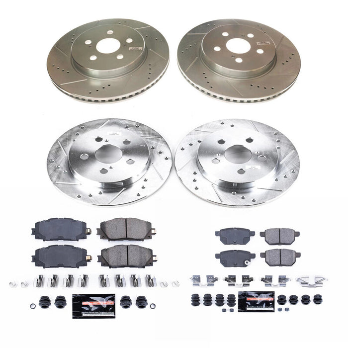 Power Stop 20-22 Toyota Prius Prime Front and Rear Z23 Evolution Brake Kit